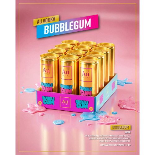 AU VODKA BUBBLEGUM READY TO DRINK CAN 12x330ML