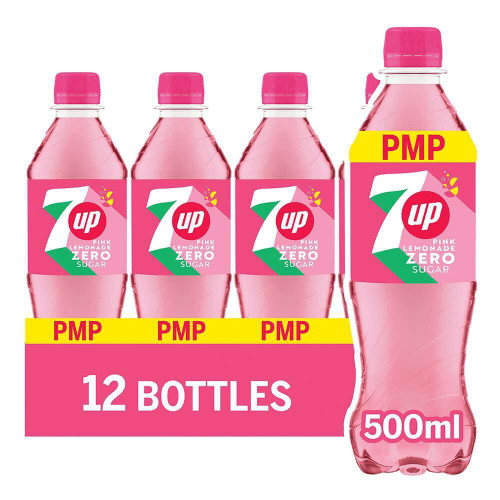 7UP ZERO PINK LEMONADE BOTTLE 12x500ML PMP &Acirc;&pound;1.40