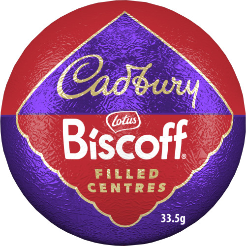 CADBURY BISCOFF CHOCOLATE CENTRE FILLED BAUBLE 48x33.5G