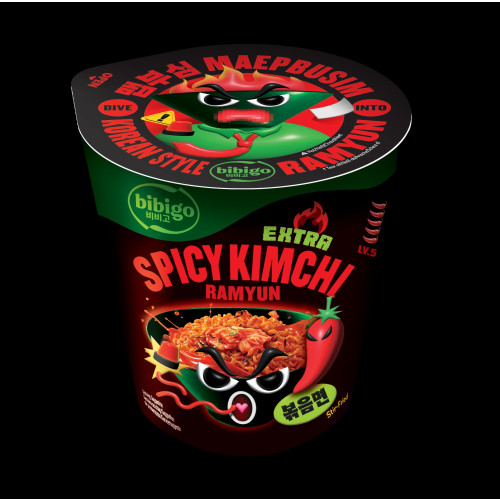 BIBIGO EXTRA SPICY KIMCHI RAMYN NOODLES 8x98G