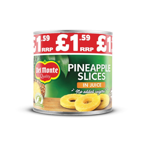DEL MONTE PINEAPPLE SLICES IN JUICE 6x435G PMP &Acirc;&pound;1.59